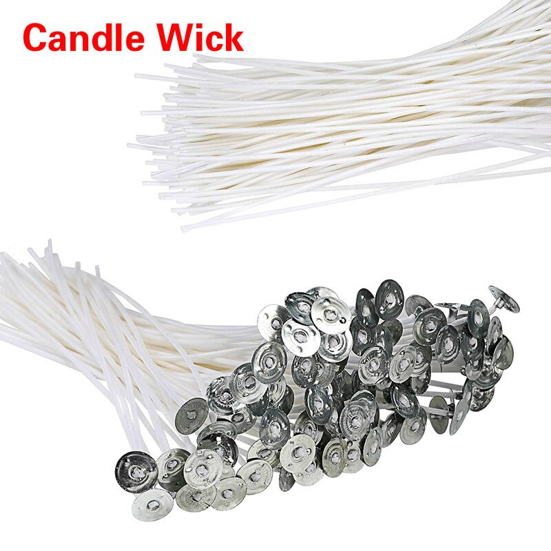 100 vnt. / rinkinys Žvakių lempos dagčio žvakės gaminimo reikmenys Storos medžiagos Rankų darbo rūkytos lempos dagčio vaško šerdies vaško medvilnės laikiklis