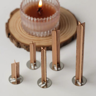 10 τμχ 3-10 εκ. Μήκος Σταυρός Ξύλινο Κερί Wicks Candle Wick Core με Βάσεις για DIY Candle Making Αναλώσιμα Σόγια Parffin Wax Wick