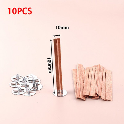 10 τμχ 3-10 εκ. Μήκος Σταυρός Ξύλινο Κερί Wicks Candle Wick Core με Βάσεις για DIY Candle Making Αναλώσιμα Σόγια Parffin Wax Wick