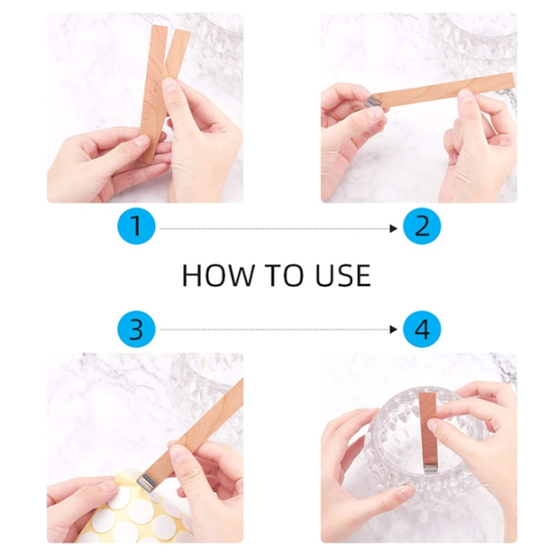 30 vnt. medinių žvakių dagčių rinkinys, 6–19 mm bedūmių natūralios medienos dagtis, „pasidaryk pats“ žvakių puodų gaminimo reikmenys sojos su vaško dagčiu