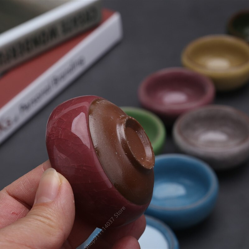 1 tk jääpragune värviline keraamiline küünlakonteiner ümmargune DIY küünla valmistamise komplekt, maiustuste hoiukarp kingituste jaoks vürtsid tindipurgid