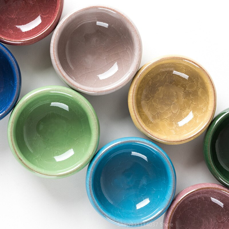 1 tk jääpragune värviline keraamiline küünlakonteiner ümmargune DIY küünla valmistamise komplekt, maiustuste hoiukarp kingituste jaoks vürtsid tindipurgid