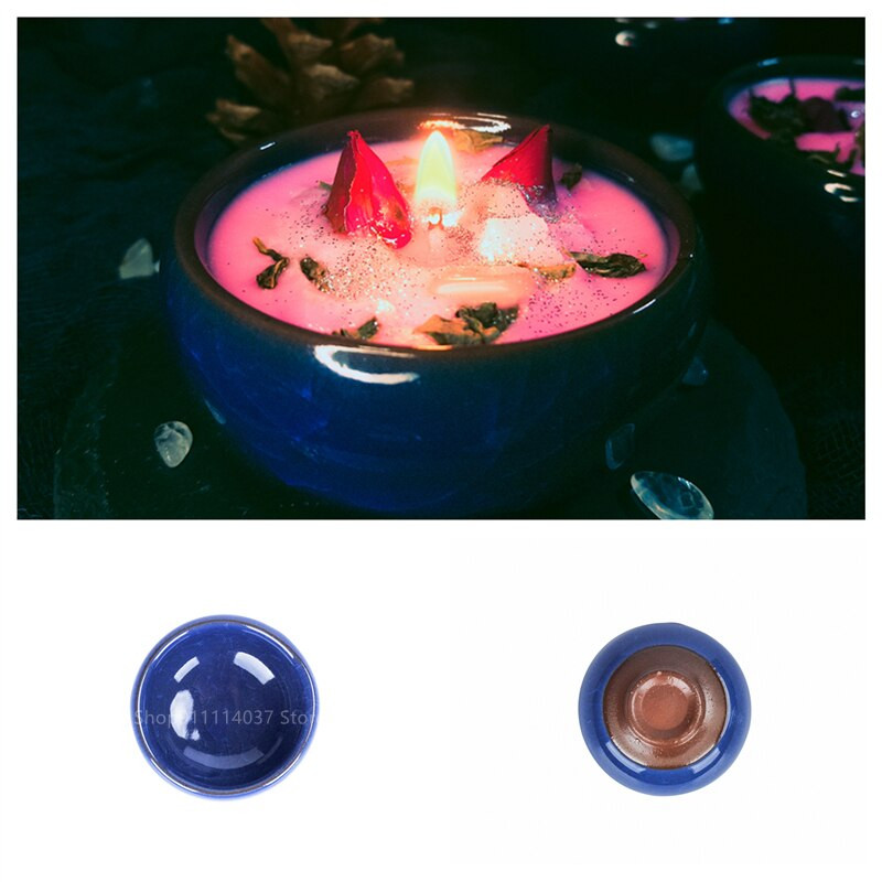 1 tk jääpragune värviline keraamiline küünlakonteiner ümmargune DIY küünla valmistamise komplekt, maiustuste hoiukarp kingituste jaoks vürtsid tindipurgid