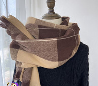 Καρό γυναικείο χειμωνιάτικο κασκόλ - ρετρό μοντέλο