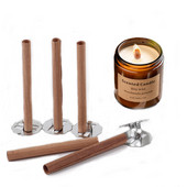 7 bucăți fitiluri din lemn pentru lumânări, tub rotund, miez de lumânare din lemn natural fără fum, bricolaj, consumabile pentru lumânări, fitil din ceară de parfină de soia, lucrat manual