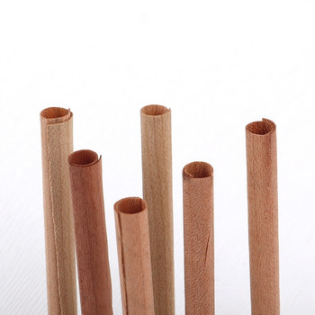 7 τεμ. Ξύλινα φιτίλια για κερί Στρογγυλός σωλήνας Φυσικό κερί χωρίς καπνό ξύλο Core Κεριά DIY Χειροποίητο φυτίλι από κερί παρφίνης σόγιας