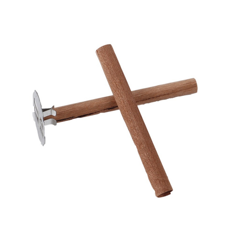 7 bucăți fitiluri din lemn pentru lumânări, tub rotund, miez de lumânare din lemn natural fără fum, bricolaj, consumabile pentru lumânări, fitil din ceară de parfină de soia, lucrat manual