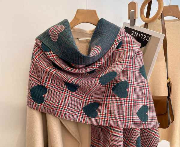 Eșarfă de inimioare de damă toamnă-iarnă