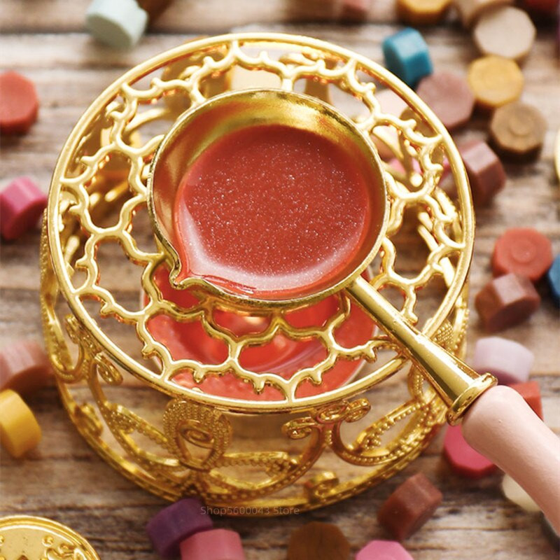 Vintage Stamp Wax Sigil Bead Stick Ceară încălzită Lipici de topire Set de linguri pentru aragaz pentru invitații DIY Sigiliu de ceară Instrument pentru aragaz