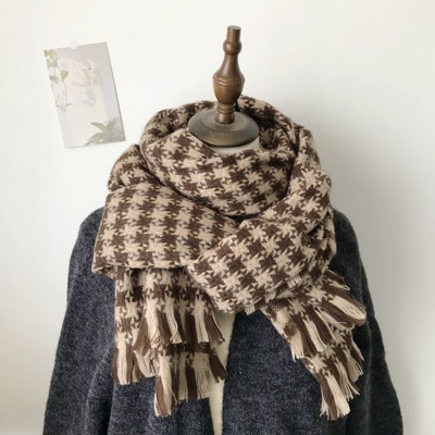 Γυναικείο φαρδύ κασκόλ - με κρόσσια