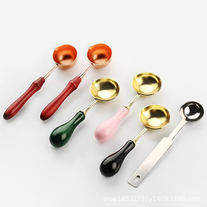 Αξεσουάρ σφραγίδας σφραγίδας κεριού Στεγανοποιητικό κερί Κουτάλι τήξης ρετρό ξύλινη λαβή Κουτάλι για Scrapbooking Κιτ κεριών κουταλιών κεριού