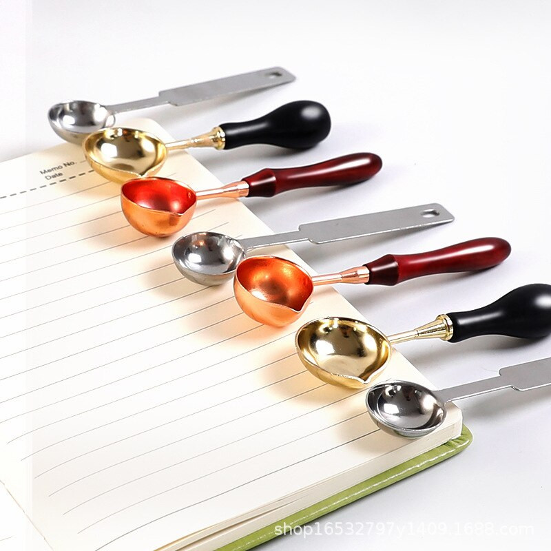 Αξεσουάρ σφραγίδας σφραγίδας κεριού Στεγανοποιητικό κερί Κουτάλι τήξης ρετρό ξύλινη λαβή Κουτάλι για Scrapbooking Κιτ κεριών κουταλιών κεριού