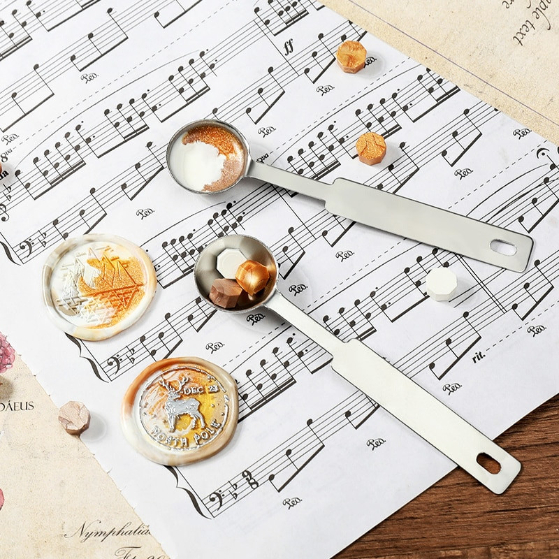 Αξεσουάρ σφραγίδας σφραγίδας κεριού Στεγανοποιητικό κερί Κουτάλι τήξης ρετρό ξύλινη λαβή Κουτάλι για Scrapbooking Κιτ κεριών κουταλιών κεριού