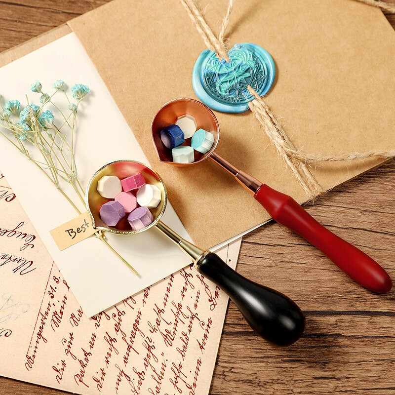 Αξεσουάρ σφραγίδας σφραγίδας κεριού Στεγανοποιητικό κερί Κουτάλι τήξης ρετρό ξύλινη λαβή Κουτάλι για Scrapbooking Κιτ κεριών κουταλιών κεριού