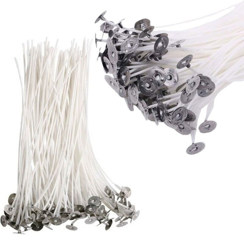 9–20 cm 100 vnt. žvakių dagčiai be dūmų vaško grynos medvilnės šerdies, skirtos žvakėms gaminti „pasidaryk pats“ Iš anksto vaškuotos „Wicks“ vakarėlio reikmenys Žvakių reikmenys