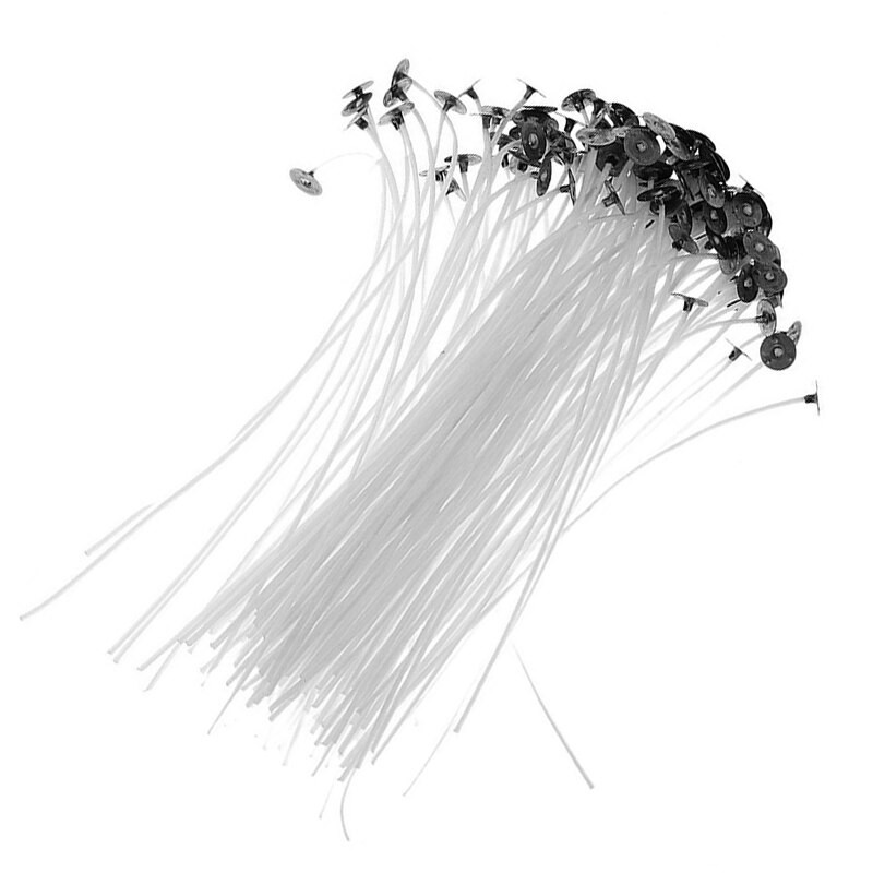 100Pcs Candle Wax Wick Sustainer Cores Tabs Φιλικό προς το περιβάλλον Candle Making Pure Cotton Wicks Αξεσουάρ κεριών 9 / 15 / 20cm