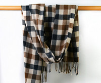 Γυναικείο χειμωνιάτικο καρό κασκόλ κρόσσια