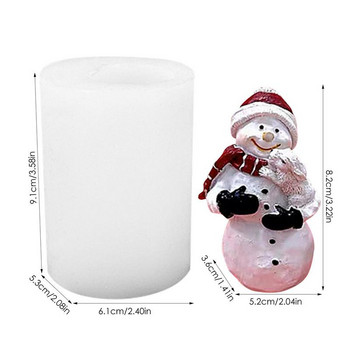 3D Силиконова форма за снежен човек Творческа форма за сапун за свещи за снежен човек Коледни празници Силиконови занаятчийски форми за Направи си сам сапун и свещ