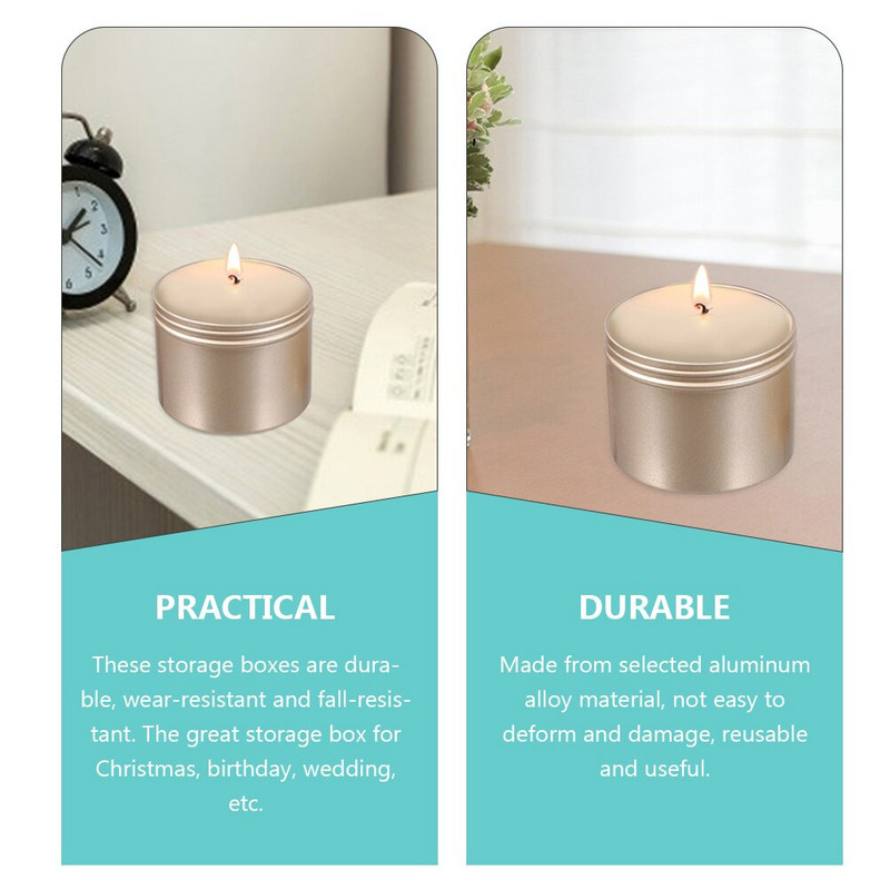 Teajar skardinių skardinių laikymo skardinių gaminimas skardinės metalinės talpyklos Aliuminio stiklainiai konteineriai saldainių dėžutės palaidi apvalūs mini kavos indai