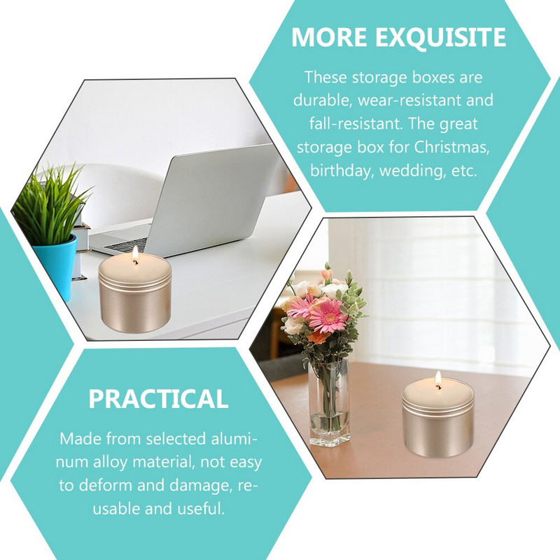 Teajar skardinių skardinių laikymo skardinių gaminimas skardinės metalinės talpyklos Aliuminio stiklainiai konteineriai saldainių dėžutės palaidi apvalūs mini kavos indai