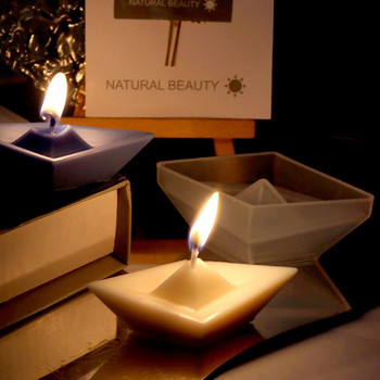Хартиена лодка Силиконова форма за свещи Направи си сам Геометрия Консумативи за правене на свещи Шоколадов фондан Сапун Смола Форма Подаръци Занаяти Домашен декор