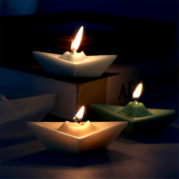 Хартиена лодка Силиконова форма за свещи Направи си сам Геометрия Консумативи за правене на свещи Шоколадов фондан Сапун Смола Форма Подаръци Занаяти Домашен декор