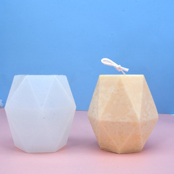 Γεωμετρικό στένσιλ σιλικόνης πολυγωνικό βάζο χύτευσης μαλακό DIY Πρότυπα χειροτεχνίας για σαπούνι από κερί