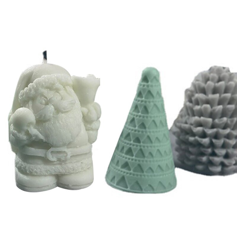 Jõuluteemalised küünlateemalised šabloonid Mitmeotstarbeline aroomiteraapia küünlaseebi silikoonmall DIY käsitöö tegemise tööriist