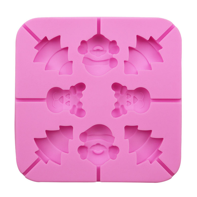 8 isegi jõulukollakas vanamees pulgakommi silikoonvorm Korduvkasutatav toidukvaliteediga ilma pulgata tuhaalus Suure silikoonvormi vormimine vaik