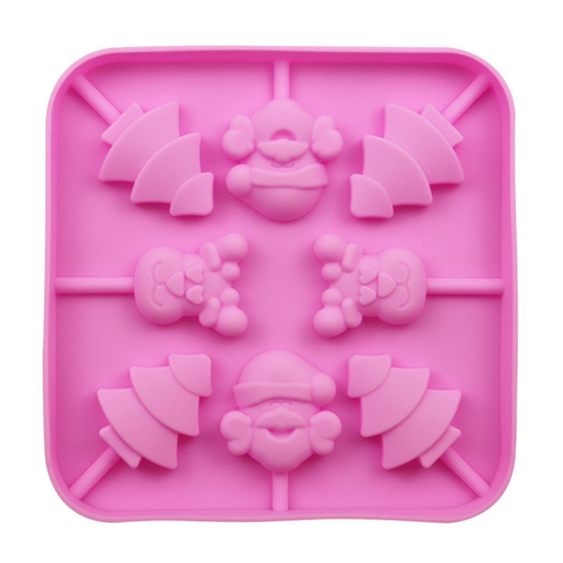 8 isegi jõulukollakas vanamees pulgakommi silikoonvorm Korduvkasutatav toidukvaliteediga ilma pulgata tuhaalus Suure silikoonvormi vormimine vaik