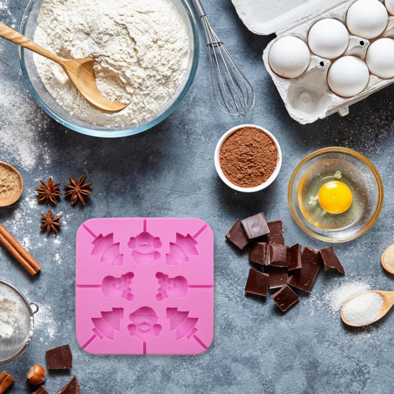 8 isegi jõulukollakas vanamees pulgakommi silikoonvorm Korduvkasutatav toidukvaliteediga ilma pulgata tuhaalus Suure silikoonvormi vormimine vaik