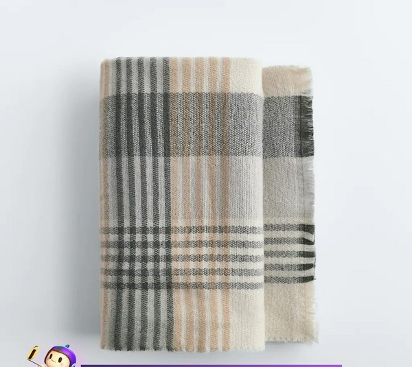 Eșarfă damă în carouri de iarnă cu lungimea de 200 cm