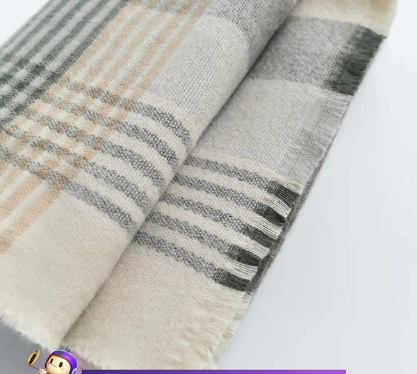 Eșarfă damă în carouri de iarnă cu lungimea de 200 cm