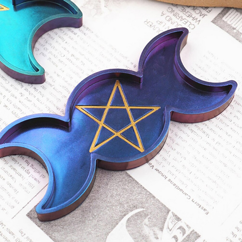 1 tk Pentagrami küünlaaluse vormi Magic küünlahoidja vormi kipsist epoksüvaigust silikoonvormid