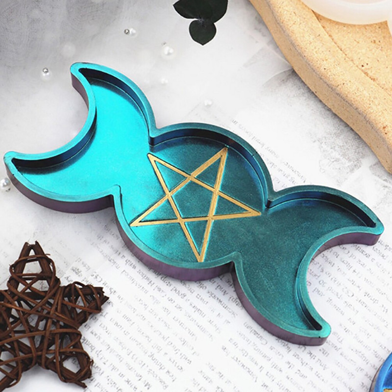 1 tk Pentagrami küünlaaluse vormi Magic küünlahoidja vormi kipsist epoksüvaigust silikoonvormid