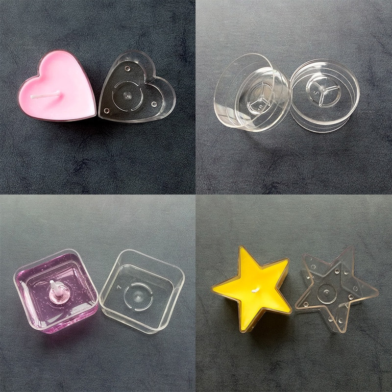 DIY käsitööna valmistatud LOVE küünlavorm 4 kujuga arvutikonteinerid küünlaseebi valmistamise käsitöötarbed käsitsi küünla valmistamise vorm XJ01