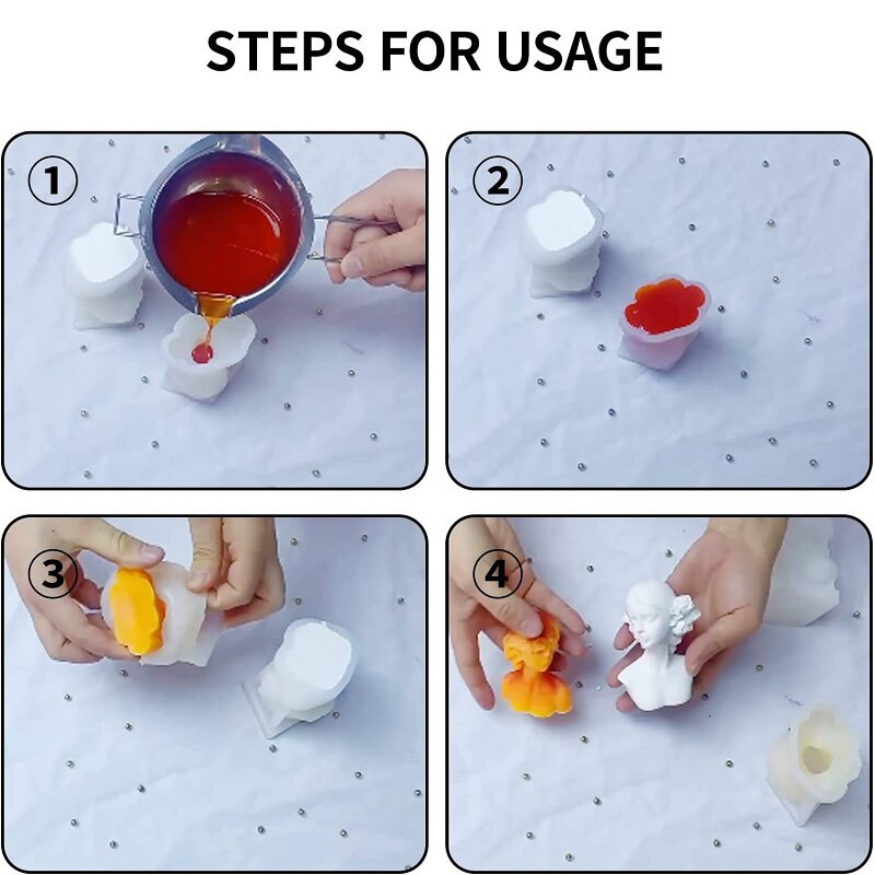 Fată legată la ochi Portret de lumânare din silicon Mucegai epoxidic pentru turnare pentru săpun pentru corp uman, flori de trandafir, frumusețe, lumânare de ceară, instrument de fabricare bricolaj