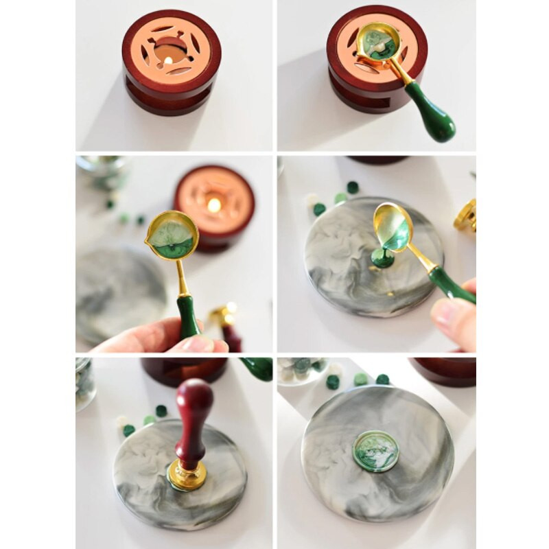 Lako krosnies vaško antspaudas medžio lako krosnies lydymo puodo krosnies karoliukai, šildytuvo vaško šildytuvai, dekoratyvinis amatas žvakių antspaudui