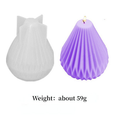 Mold DIY pentru lumânări parfumate, făcută manual, pentru prăjituri din silicon, pentru săpun solid, geometric, 3D, pentru lumânări, pentru fabricarea de lumânări.