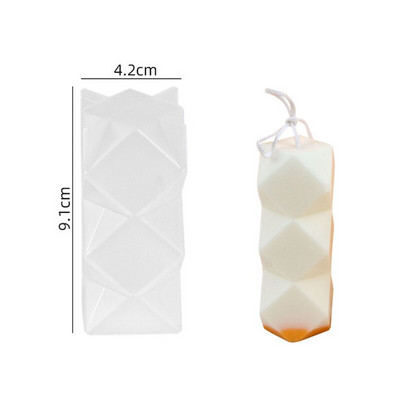 Mold DIY pentru lumânări parfumate, făcută manual, pentru prăjituri din silicon, pentru săpun solid, geometric, 3D, pentru lumânări, pentru fabricarea de lumânări.