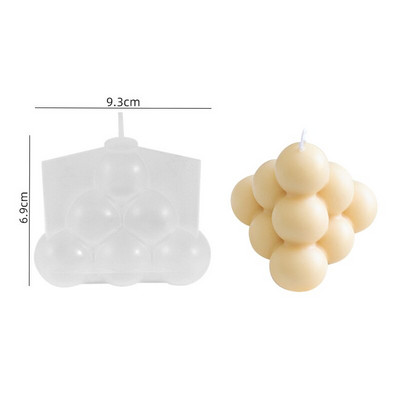 Mold DIY pentru lumânări parfumate, făcută manual, pentru prăjituri din silicon, pentru săpun solid, geometric, 3D, pentru lumânări, pentru fabricarea de lumânări.