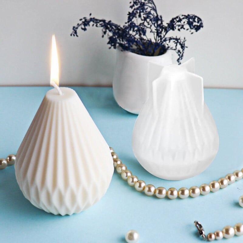 Mold DIY pentru lumânări parfumate, făcută manual, pentru prăjituri din silicon, pentru săpun solid, geometric, 3D, pentru lumânări, pentru fabricarea de lumânări.