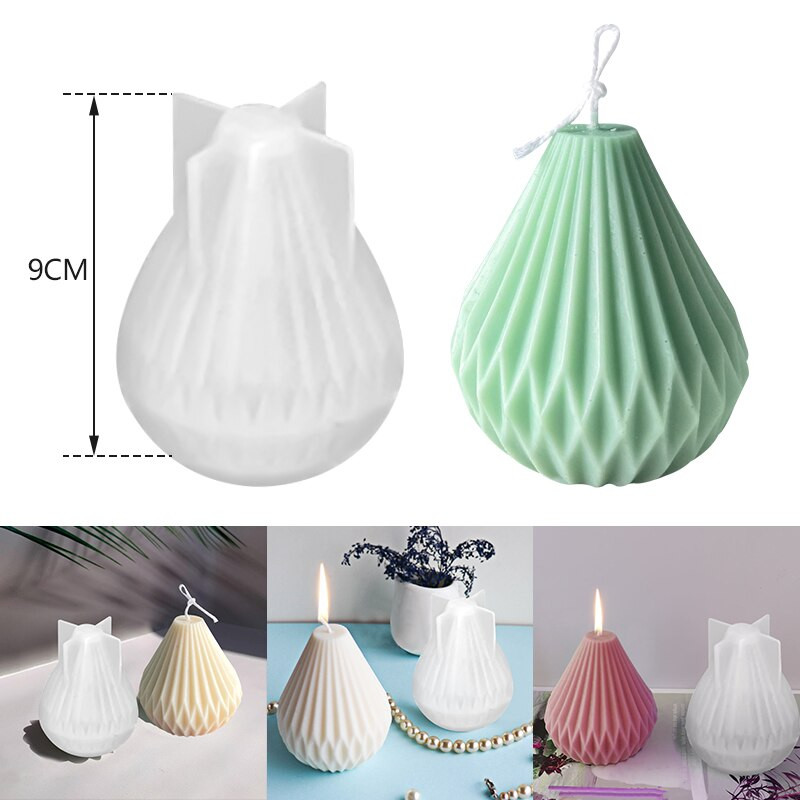 Mold DIY pentru lumânări parfumate, făcută manual, pentru prăjituri din silicon, pentru săpun solid, geometric, 3D, pentru lumânări, pentru fabricarea de lumânări.