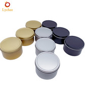 DIY Στρογγυλά μεταλλικά βάζα Αλουμινένια δοχεία με καπάκια Ταξιδιωτικά δοχεία δειγμάτων καλλυντικών Candle Candy Storage Organizer 1ΤΜ/3ΤΜ