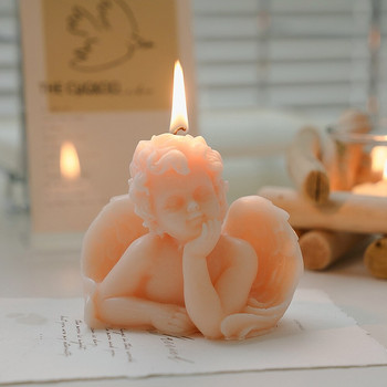 Ангелска свещ Силиконова форма Ръчно изработен сапун Ароматна свещ Форма Крило на ангелска торта Шоколадов орнамент Форма за правене на свещи Смола Форма