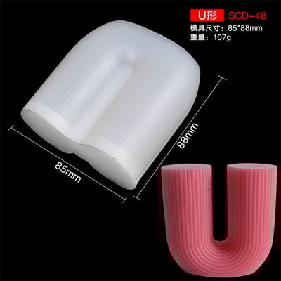 Mucegaiă din silicon în formă de U pentru lumânări, cu arc în dungi, pentru aromoterapie, pentru ipsos, instrument pentru fabricarea lumânărilor, săpun, rășină, pentru decorarea casei