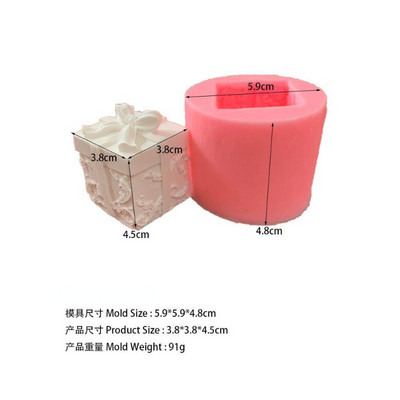 „Pasidaryk pats“ Kalėdų dovanų dėžutė, kvepianti žvakių gipso formos lanko dovanų dėžutė fondant silikoninė forma Kalėdų dekoro muilas, gaminantis dervos formą