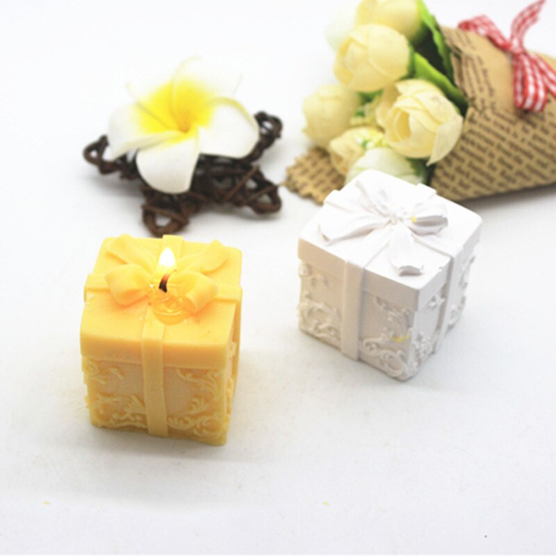 „Pasidaryk pats“ Kalėdų dovanų dėžutė, kvepianti žvakių gipso formos lanko dovanų dėžutė fondant silikoninė forma Kalėdų dekoro muilas, gaminantis dervos formą