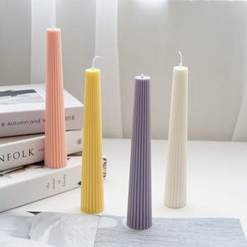 Цилиндрична форма за ароматизирани свещи с дълги ивици PC Пластмасова форма за свещи Направи си сам ръчно изработени консумативи за производство на църковни свещи Комплект форми