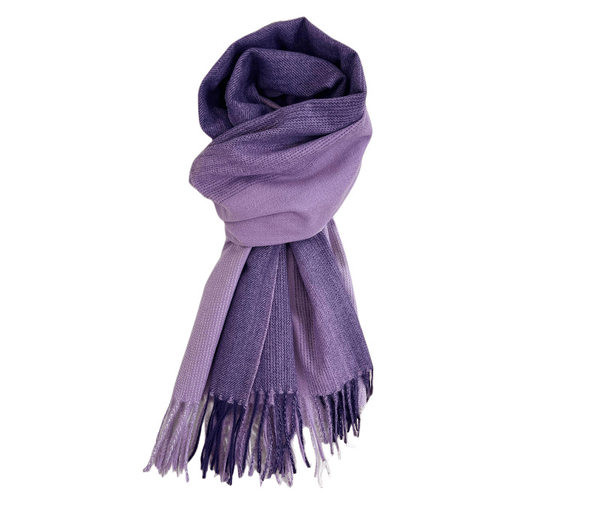 Esarfa de dama cu model lat cu franjuri